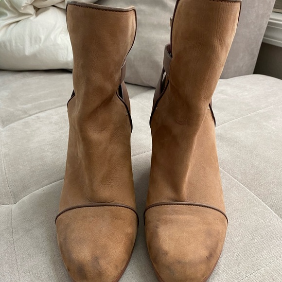 Rag & Bone Kinsey booties sz 39.5 tan suede leather - Picture 3 of 6